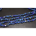 Viruta preciosa lapis lazuli abalorios hebras. 3~5 mm, aproximadamente 32~32.5 pulgada de largo, agujero: aproximamente 0.3 mm