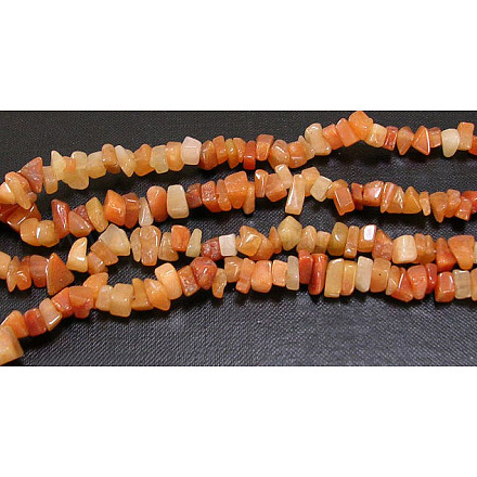 Chips de aventurina roja naturales Hebras de abalorios F021-1