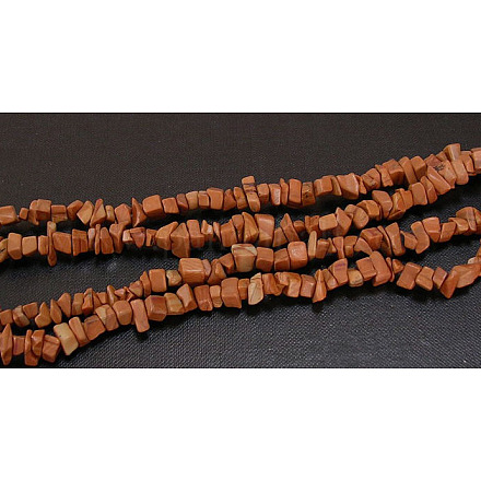Natural Red Jasper Chips Beads Strands F027-1