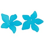 Полупрозрачные акриловые бусины, матовые, цветок из бисера колпачки, глубокое синее небо, 29x27x8 мм, отверстие : 2 мм, Около 515 шт / 500 г