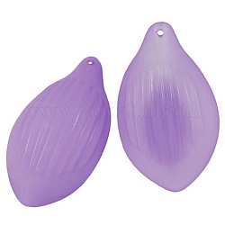 Translucent Acrylic Pendants, Frosted, Leaf, Violet, Size: about 47~49mm long, 27mm wide, 9mm thick, hole: 2mm, about 269pcs/500g