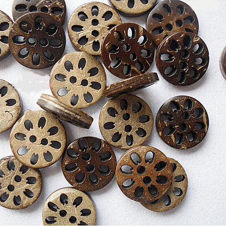 Round Carved 2-hole Basic Sewing Button NNA0YZX-1