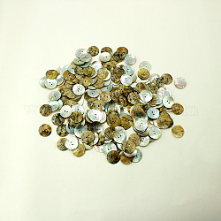 Perlmuschel Shell-Tasten, Flachrund, ca. 23 mm Durchmesser, Bohrung: 2 mm, ca. 500 Stk. / Beutel