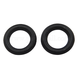 Juntas tóricas de goma, roscas espaciadoras, ajuste europeo clip de cuentas de tapón, negro, 7x1.5mm, diámetro interior: 4 mm
