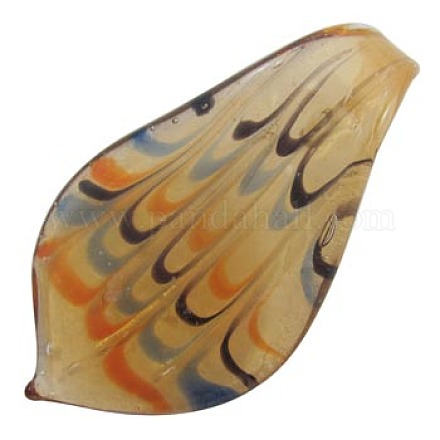Handmade Gold Foil Glass Big Pendants FOIL-X167-1