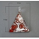 Silver Foil Glass Pendants FOIL-N021-1-1