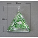 手作り銀箔ガラスペンダント  三角形  ミックスカラー  サイズ：幅さ約44mm  長さ51mm  厚さ7.5mm  穴：6 mm幅  長さ4.5mm FOIL-N021-M-2