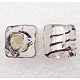 Handmade Silver Foil Glass Beads FOIL-ZZZ091-8X8X8-1-2