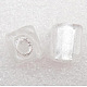Perles en verre d'argent feuille manuelles FOIL-ZZZ092-8X8X8-4-2