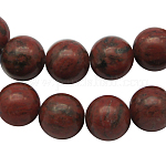 Sésame perles brins rouges, ronde, rouge, 8mm, Trou: 1mm, Environ 46 pcs/chapelet, 15 pouce