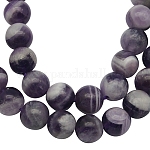 Natürlichen Amethyst Perlen Stränge, Runde, 10 mm, Bohrung: 1 mm, 39 Stk. / Strang, 15.5 Zoll