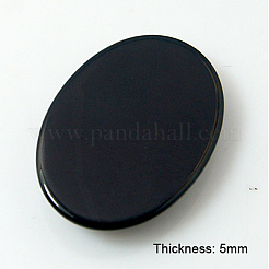 Кабошоны из натурального окрашенного и нагретого черного агата&nbsp;G-BA25x18x5