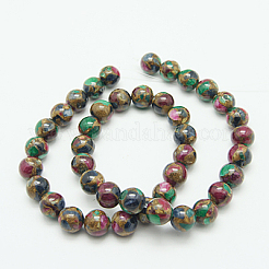 Синтетический золотой клинкер камень бисер пряди&nbsp;G-G026-R-10mm-2