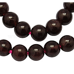 Fili di perline gemstone, granato naturale, grado ab, tondo, rosso scuro, 4mm, circa 100pcs/filo, 15.5 pollice
