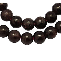 Chapelets de perles de grenat naturel, Grade b, ronde, rouge foncé, 4mm, Environ 100 pcs/chapelet, 15.5 pouce