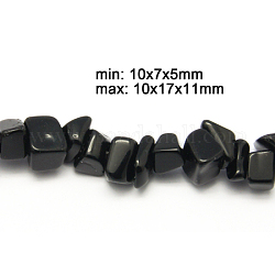 Fili di perline gemstone, tinto, pietra nera, nero, misura:circa7~17mm larghezza, 10 mm di lunghezza, 5~11 mm di spessore, Foro: 1 mm, 32.2 pollice di lunghezza, 131 pc / fili