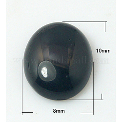 Naturale agata nera cabochon, ovale, 10x8x4mm
