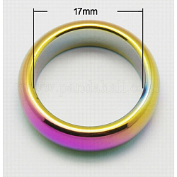 Pendentifs en hématite synthétique non magnétique, couleur plaquée, anneau, colorées, 23x6mm