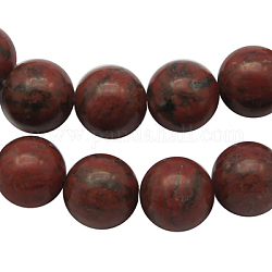 Perline rosse di sesamo fili, tondo, rosso, 8mm, Foro: 1 mm, circa 46pcs/filo, 15 pollice