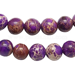 Synthetic Regalite/Imperial Jasper/Sea Sediment Jasper Beads Strands, Dyed, Round, Purple, 8mm, Hole: 1mm, about 48pcs/strand, 15.5 inch