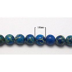 Natural Imperial Jasper Beads Strands, Dyed & Heated, Round, 10mm, Hole: 1mm, 16 inch.