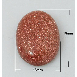 Cabochons en goldstone synthétique, ovale, rouge, 18x13x5mm