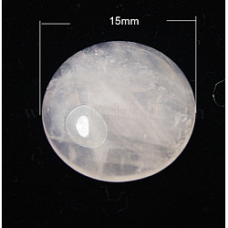 Natürlichen Rosenquarz Cabochon, halbrund / Dome, rosa, 15x4 mm