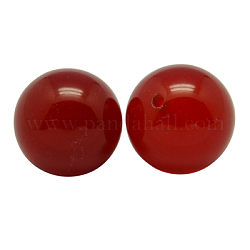 Perles de cornaline naturelle, la moitié foré, ronde, teinte, rouge, taille: environ 4mm de diamètre, Trou: 0.8mm