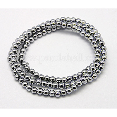 Нити немагнитных синтетических гематитовых бусин с вакуумным покрытием pvd G-Q535-1-1