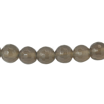 Perles en agate grise naturelle G-A050-1-1