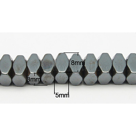 Chapelets de perles en hématite synthétique sans magnétiques G-D015-15-1