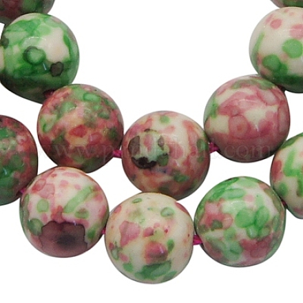 Synthetische ozean weiße jade (regen blume stein) perlen stränge G-GR10MM-225-1