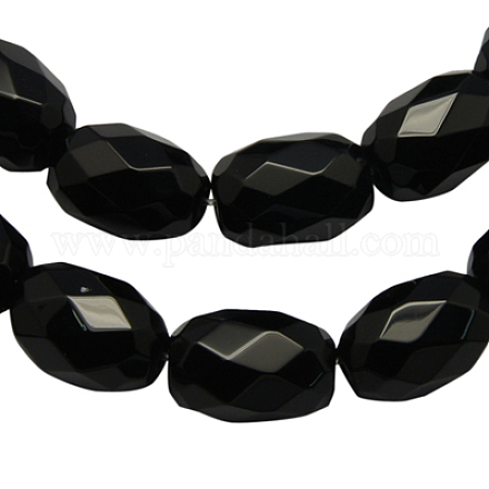 Natural Black Onyx Beads Strands G-H010-71-1