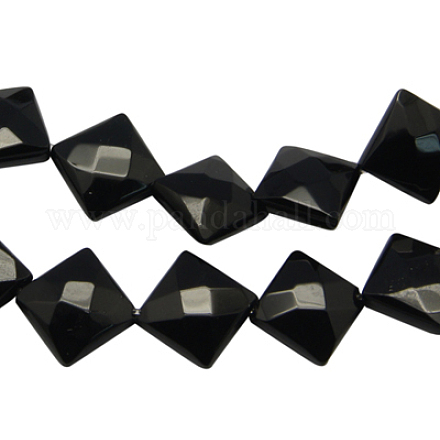 Natural Black Onyx Beads Strands G-H010-81-1
