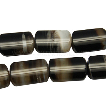 Natural Striped Agate/Banded Agate Beads Strands G-H013-41-1