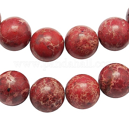Brins de perles de jaspe impérial synthétiques G-H014-3-1-1