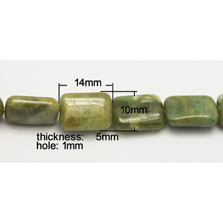 天然石ペリドットビーズ連売り  長方形  オリーブ  サイズ：幅さ約10mm  長さ14mm  厚さ5mm  穴：1mm  約29個/連  16インチ G-N165-2-1