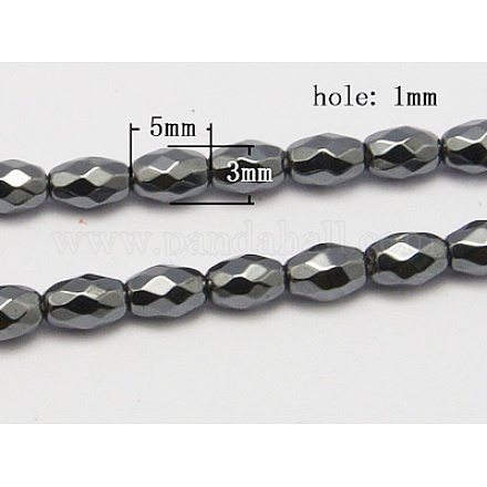 Chapelets de perles en hématite synthétique sans magnétiques G-Q289-1-1