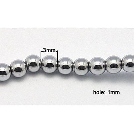 Vacuum Plating Non-Magnetic Synthetic Hematite Beads Strands G-Q535-1-1