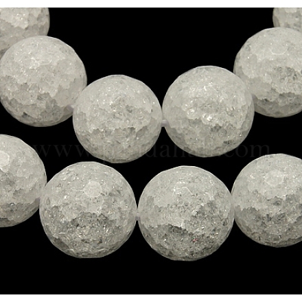 Chapelets de perles en quartz craquelé synthétique G-SF12MM-46-1