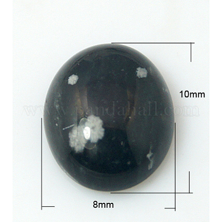 Natur Schneeflocken-Obsidian Cabochons G-SNOW10x8x4-1