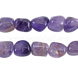 Hilos de piedras preciosas, amatista, las abalorios de aproximadamente 7~9 mm, agujero: 1 mm, 15.5 pulgada, 45 pcs / Hilo