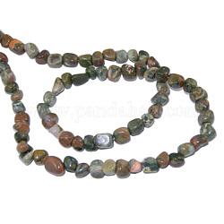 Камни нитки, природные риолитом яшмы, чип, шарики около 3~5 мм, отверстие : 0.8 мм, 15.5 дюйм, 82 шт / нитка