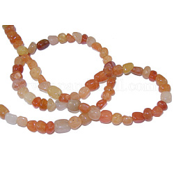 Natural Gemstone Strands, Yellow Aventurine, Barrel, about 3~5mm, hole: 0.8mm, 15.5 inch, 82pcs/strand