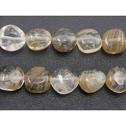 Perles café pastèque en verre de pierre brins G364-62-1