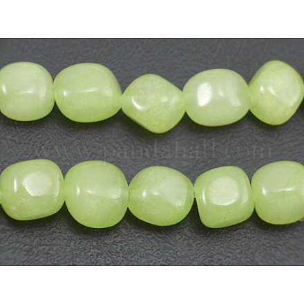 天然石ビーズ連売り  白翡翠（染め緑）  7~9mm程度  穴：1mm  15.5インチ  45個/連 G364-63-1