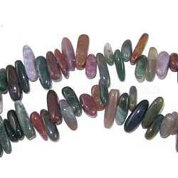 Natural Indian Agate Beads Strands, about 5~7mm wide, 12~22mm long, hole: 1mm, 16 inch
