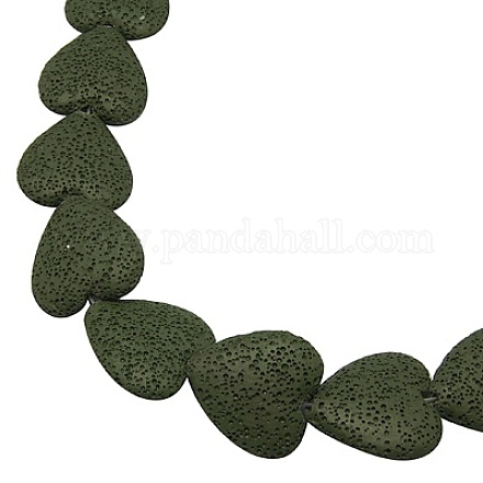 Brins de perles de pierre de lave naturelle G454-9-1