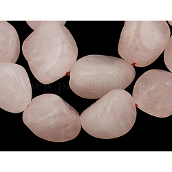 Gemstone Beads Strands, Rose Quartz, about 14~17mm wide, 16~24mm long, hole: 1mm, about 22~23 pcs/strand, 15inch