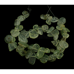 Gemstone Beads Strands, Green Garnet, Light Green, about 8~15mm wide, 10~20mm long, hole: 1mm, 15inch